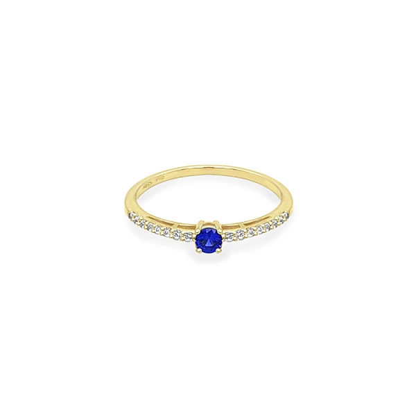 Goldring mit farbigen Zirkonen
