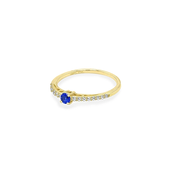 Goldring mit farbigen Zirkonen