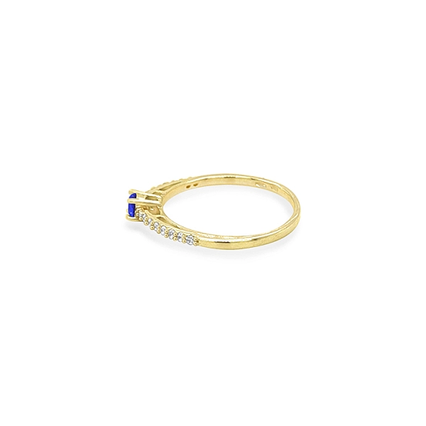 Goldring mit farbigen Zirkonen