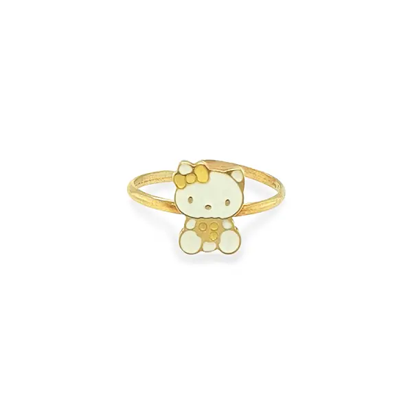 Goldener Baby Ring Hello Kitty