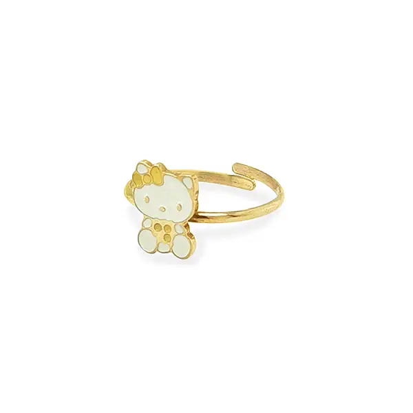 Goldener Baby Ring Hello Kitty