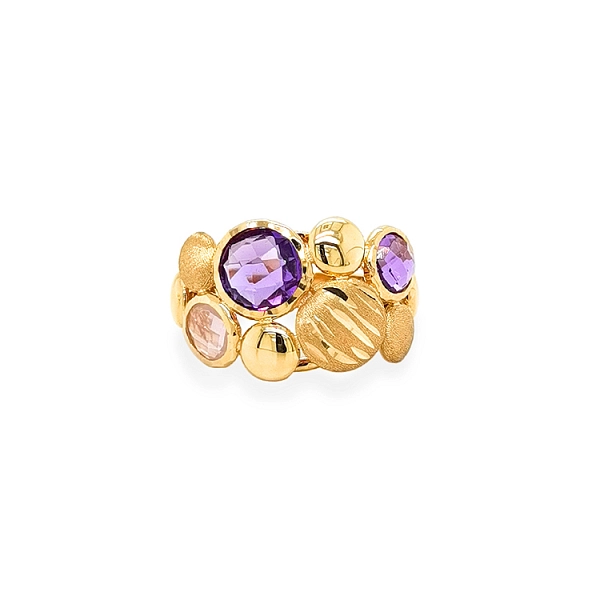 Goldring mit farbigen Steinen