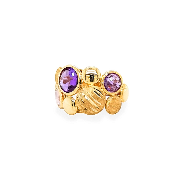 Goldring mit farbigen Steinen