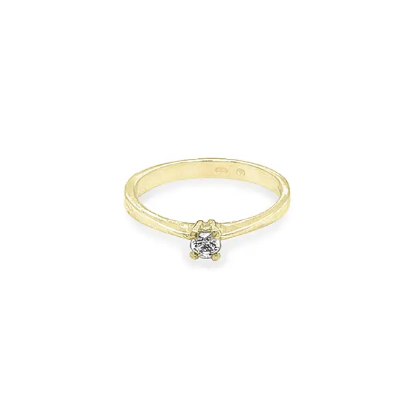 Gold Verlobungsring mit Zirkon