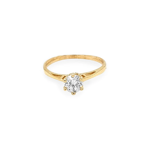 Gold Verlobungsring mit Zirkon