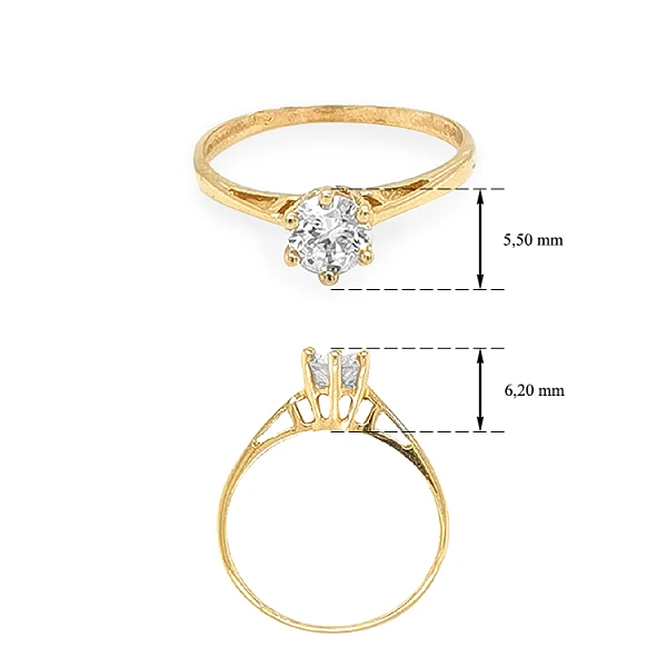 Gold Verlobungsring mit Zirkon