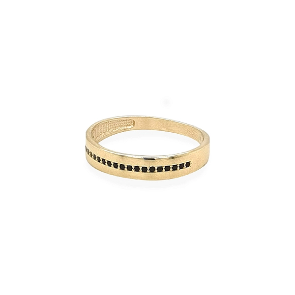 Goldring mit schwarzen Zirkonen