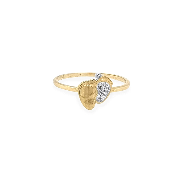 Goldring Babyfüße mit Zirkonen