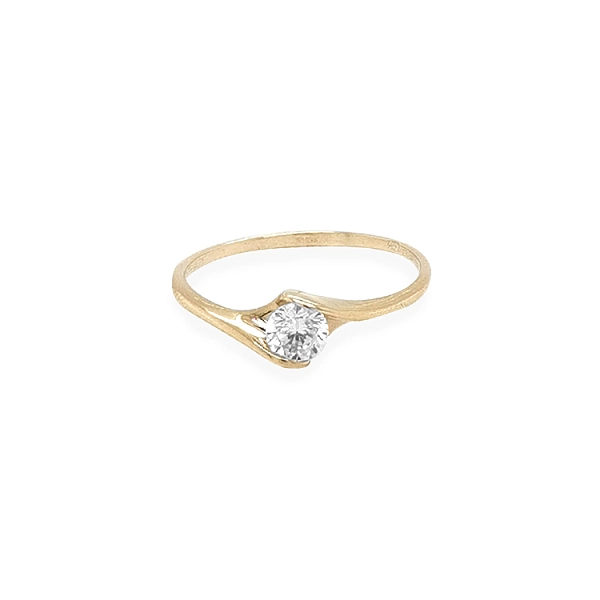 Gold Verlobungsring mit Zirkon