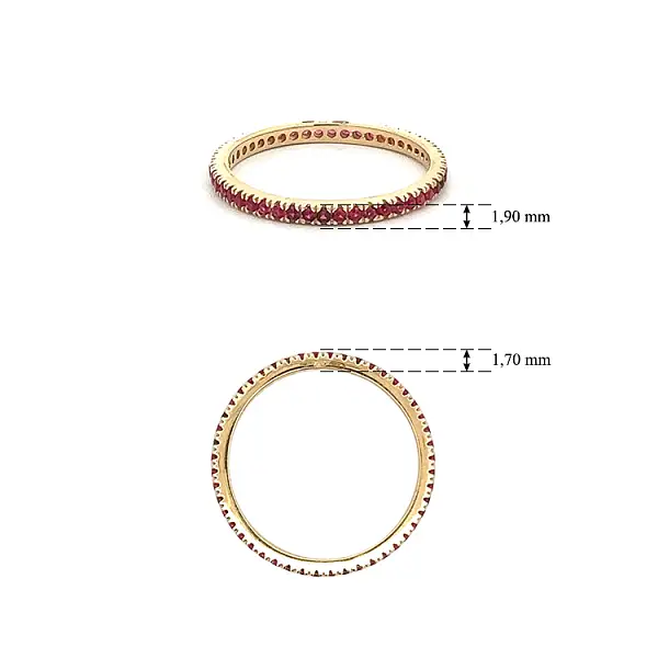 Goldring mit roten Steinen Ewigkeit