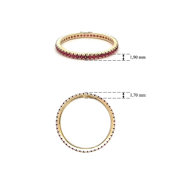 Goldring mit roten Steinen Ewigkeit