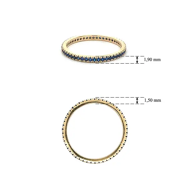 Goldring mit blauen Steinen Ewigkeit