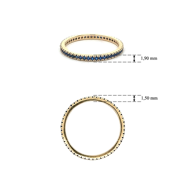 Goldring mit blauen Steinen Ewigkeit