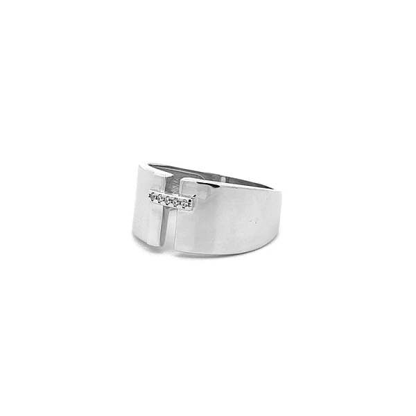 Weißgoldring mit Zirkonen