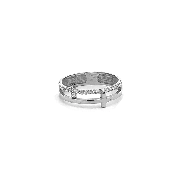 Weißgoldring mit Zirkonen
