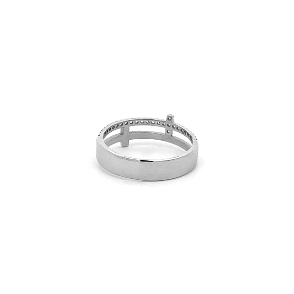 Weißgoldring mit Zirkonen