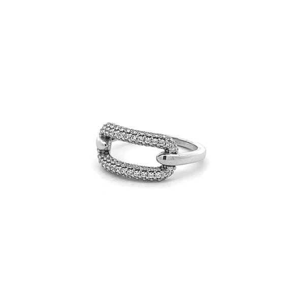 Weißgoldring mit Zirkonen