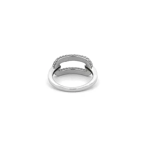 Weißgoldring mit Zirkonen