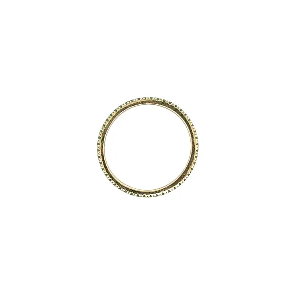 Goldener Ewigkeitsring mit grünen Steinen