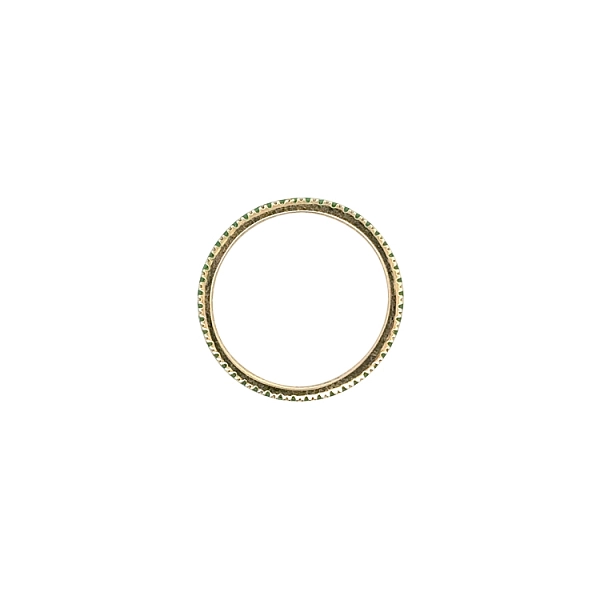 Goldener Ewigkeitsring mit grünen Steinen