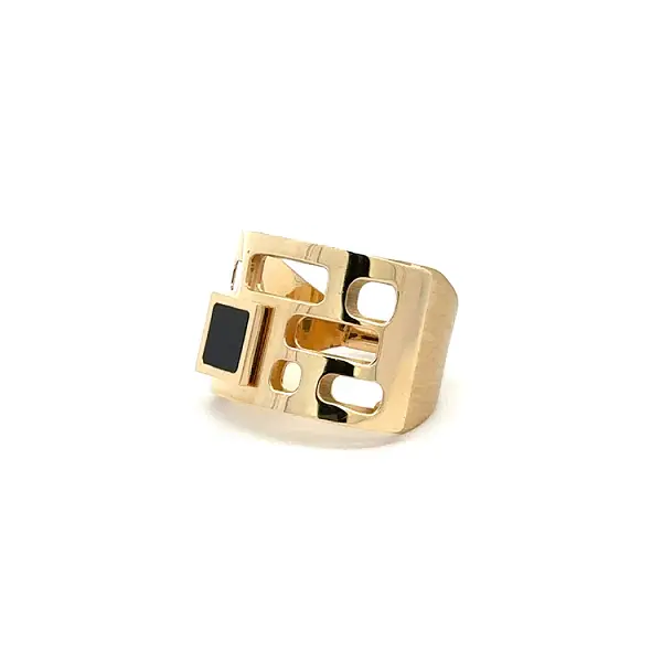 Exklusiver Goldring mit Onyx