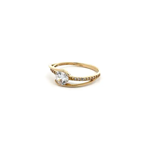 Gold Verlobungsring mit Zirkonen