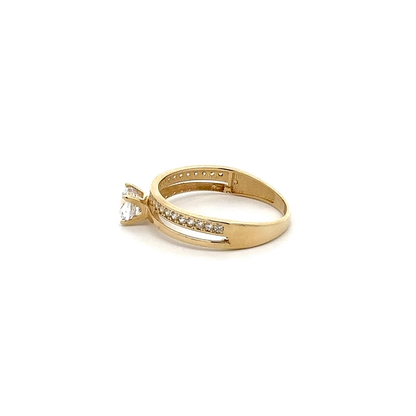 Gold Verlobungsring mit Zirkonen