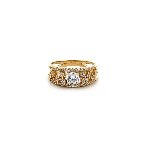 Goldring mit Zirkonen