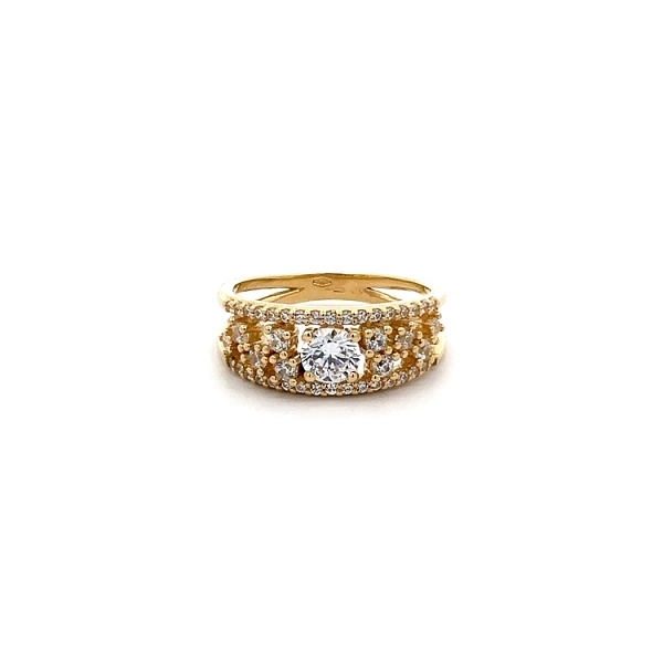 Goldring mit Zirkonen