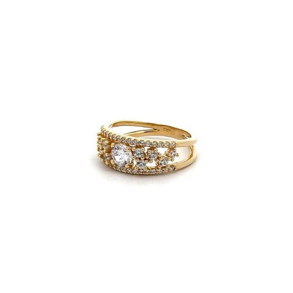 Goldring mit Zirkonen
