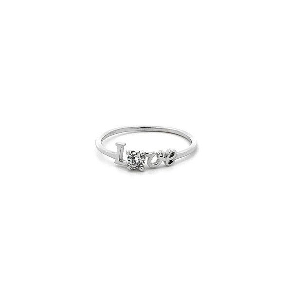 Liebesring mit Zirkon aus Weißgold