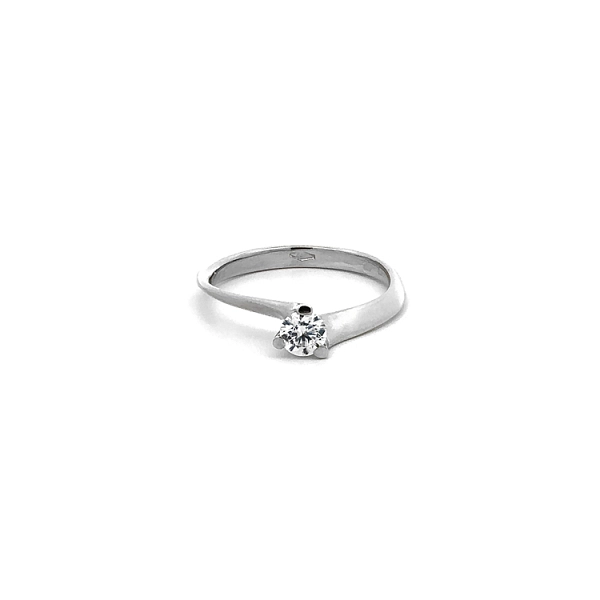 Verlobungsring mit Zirkon aus Weißgold