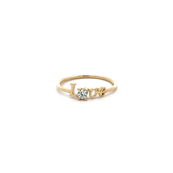 Goldring Liebe mit Zirkon