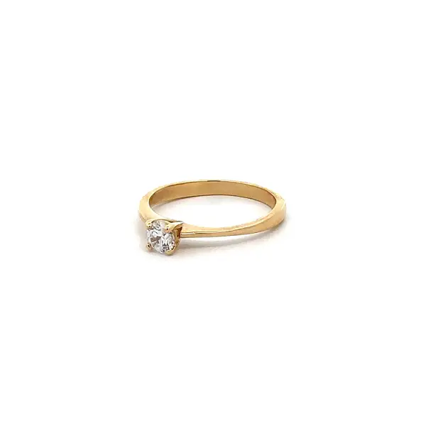 Gold Verlobungsring mit Zirkon