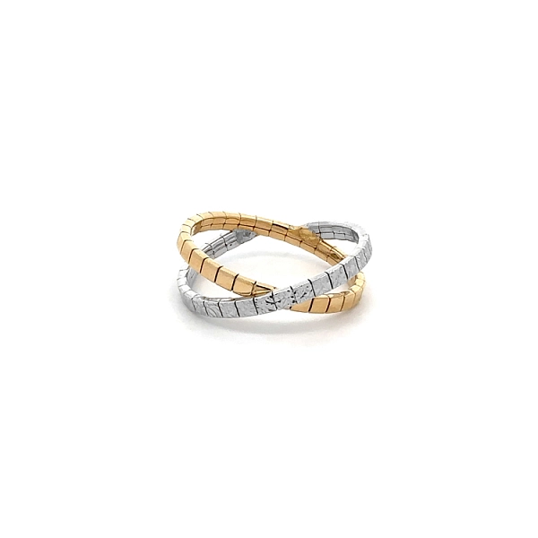 Luxuriöser zweifarbiger Ring in Harmonie aus Gelb- und Weißgold