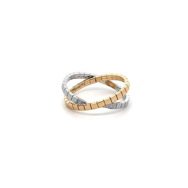 Luxuriöser zweifarbiger Ring in Harmonie aus Gelb- und Weißgold