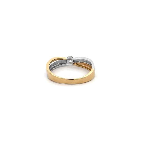 Ring mit Zirkon aus Kombinationsgold