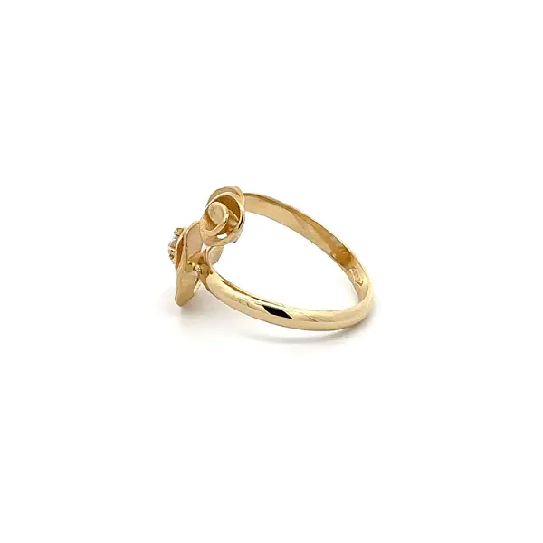 Goldring Blumen mit Zirkon