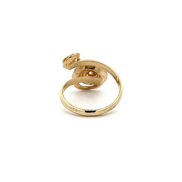 Goldring Blumen mit Zirkon