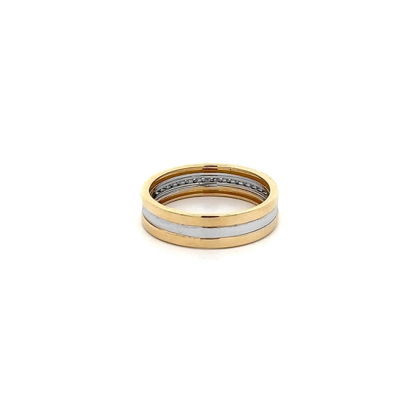 Ring mit Zirkonias in Gold-Kombination