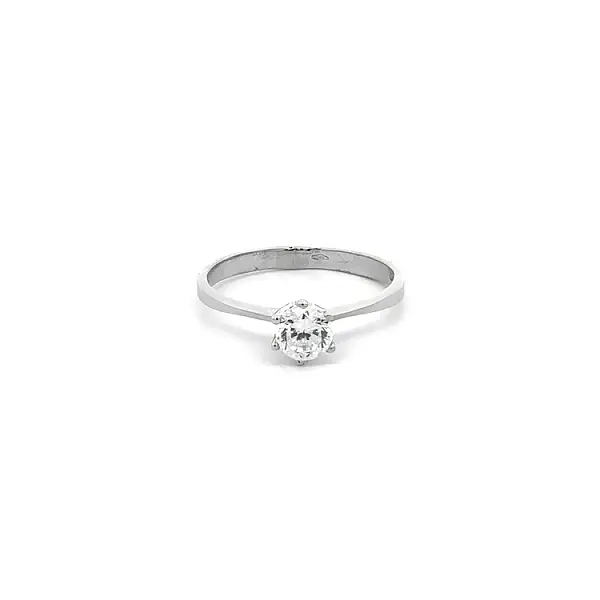 Verlobungsring mit Zirkon aus Weißgold