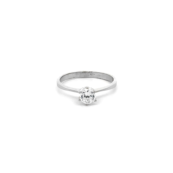 Verlobungsring mit Zirkon aus Weißgold