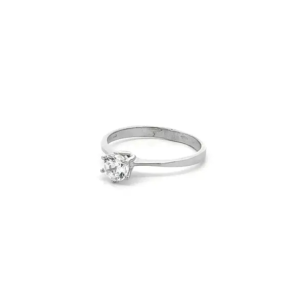 Verlobungsring mit Zirkon aus Weißgold