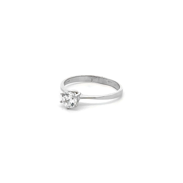 Verlobungsring mit Zirkon aus Weißgold