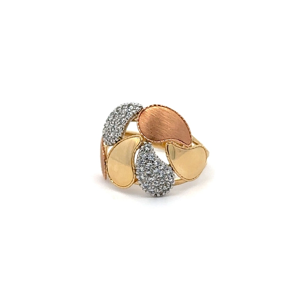 Ring mit Zirkonias in Gold-Kombination