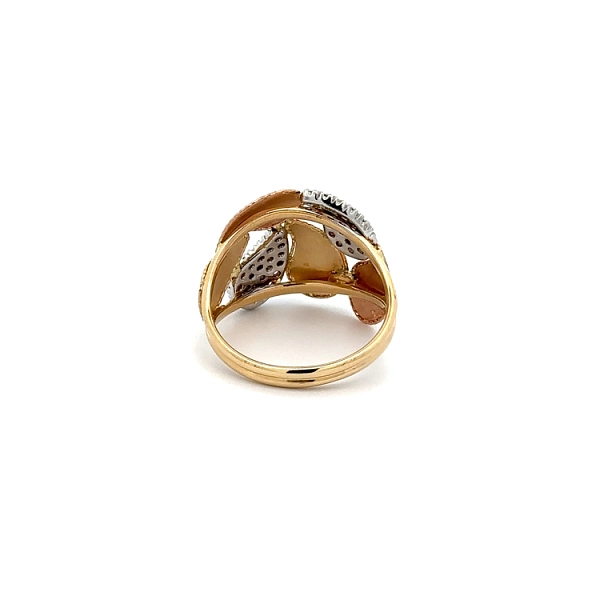 Ring mit Zirkonias in Gold-Kombination