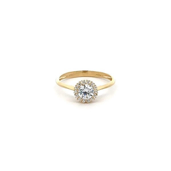 Goldring mit Zirkonen