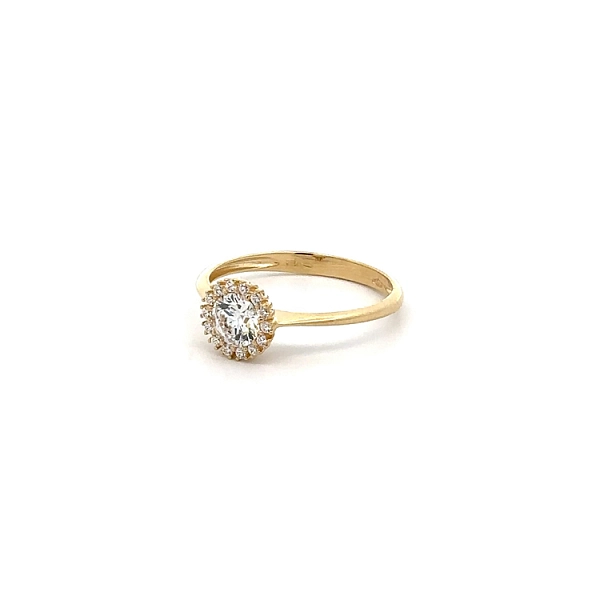 Goldring mit Zirkonen