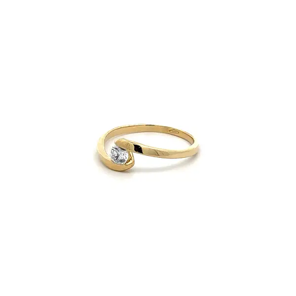 Gold Verlobungsring mit Zirkon
