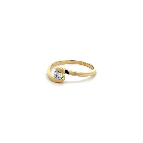 Gold Verlobungsring mit Zirkon